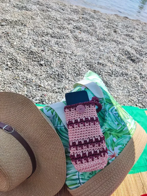 Θήκη γυαλιών ή κινητού ορθογώνια ροζ μπορντό