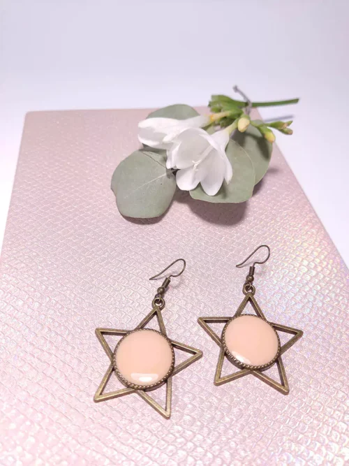 Σκουλαρίκια αστέρια σομόν