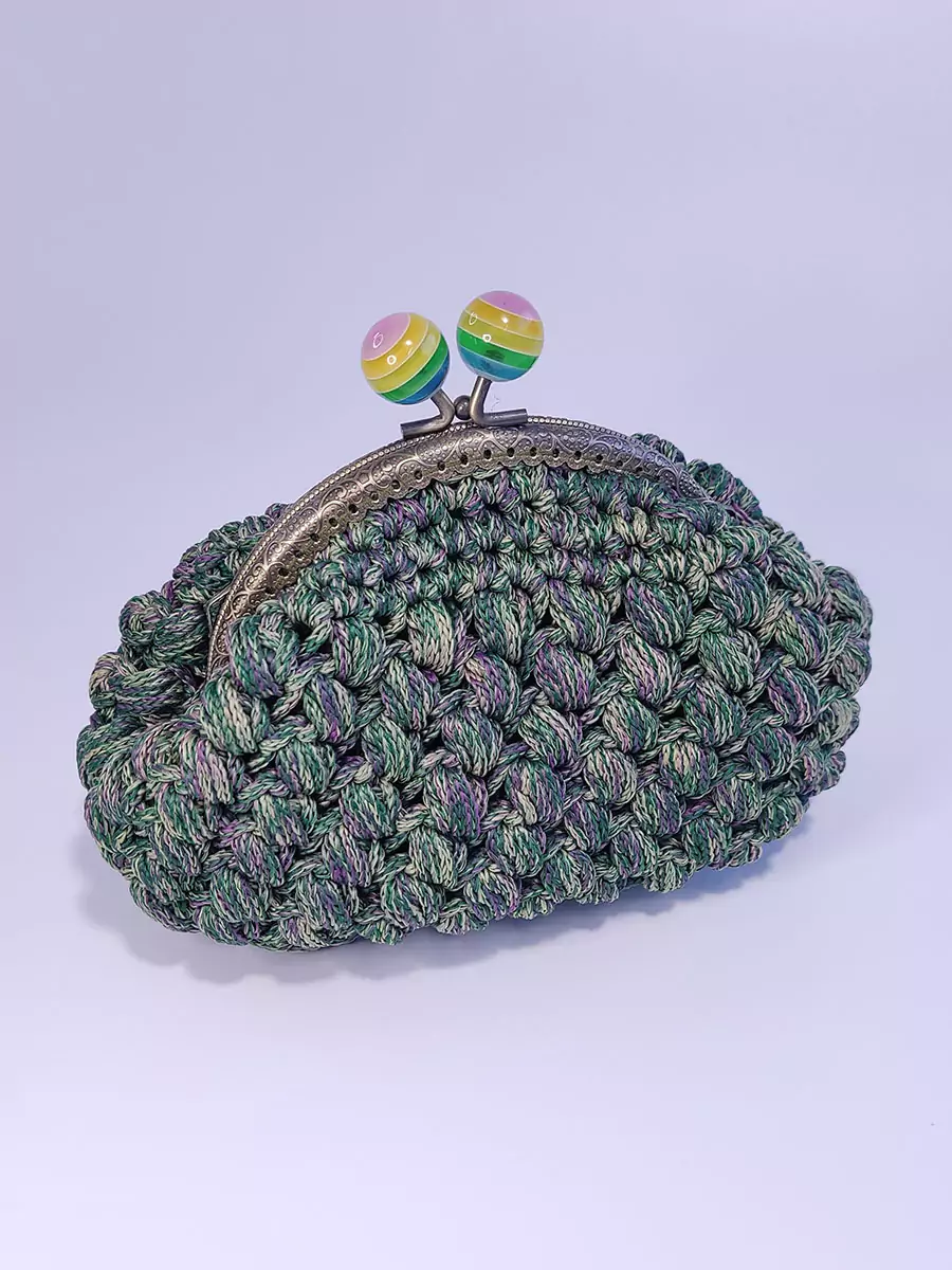 Πορτοφόλι μικρό με vintage κούμπωμα πράσινο