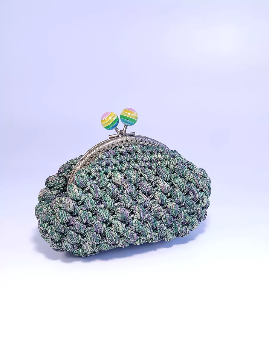 Πορτοφόλι μικρό με vintage κούμπωμα πράσινο