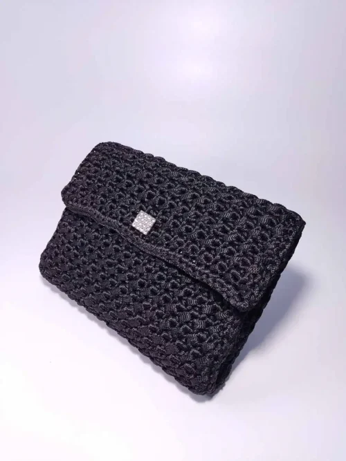 BAG-0015 (2) Τσάντα φάκελος με κορδέλα μαύρος