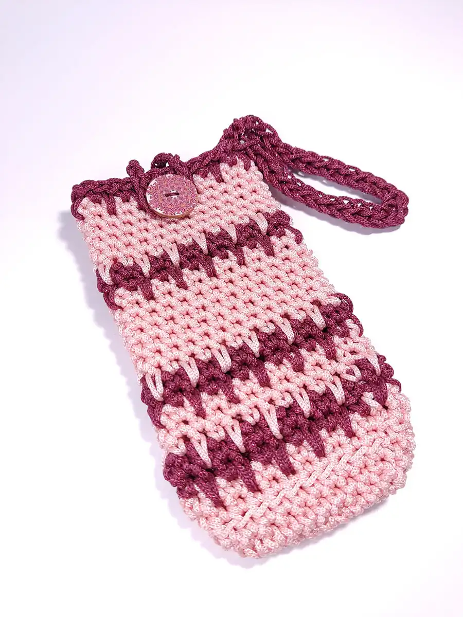 CASE-0003 (2) Θήκη γυαλιών ή κινητού ορθογώνια ροζ μπορντό