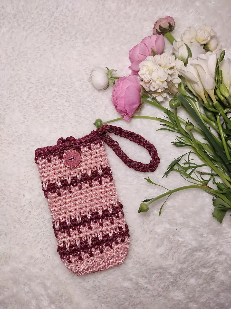 CASE-0003 (4) Θήκη γυαλιών ή κινητού ορθογώνια ροζ μπορντό