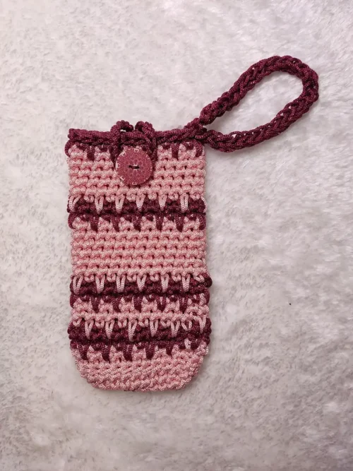 Θήκη γυαλιών ή κινητού ορθογώνια ροζ μπορντό