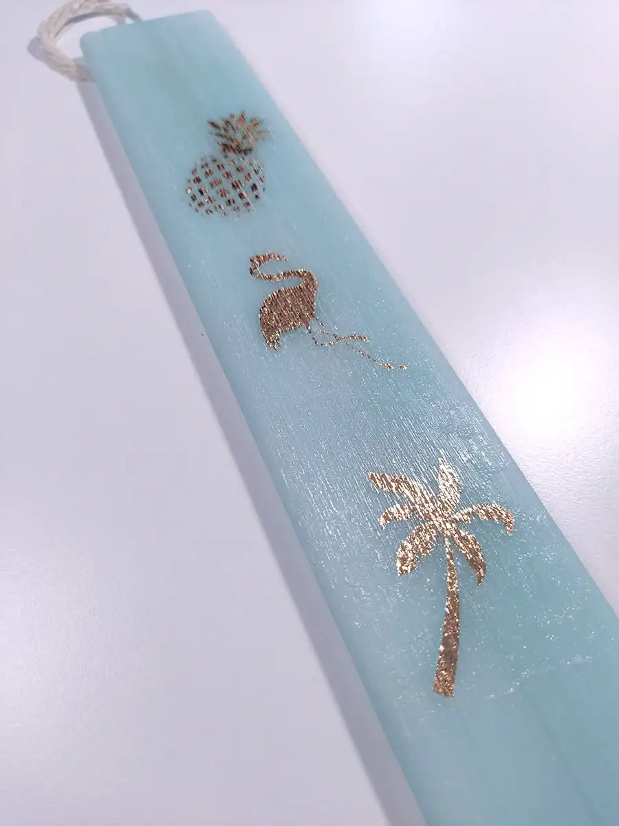 Λαμπάδα σιέλ με χρυσά σχέδια