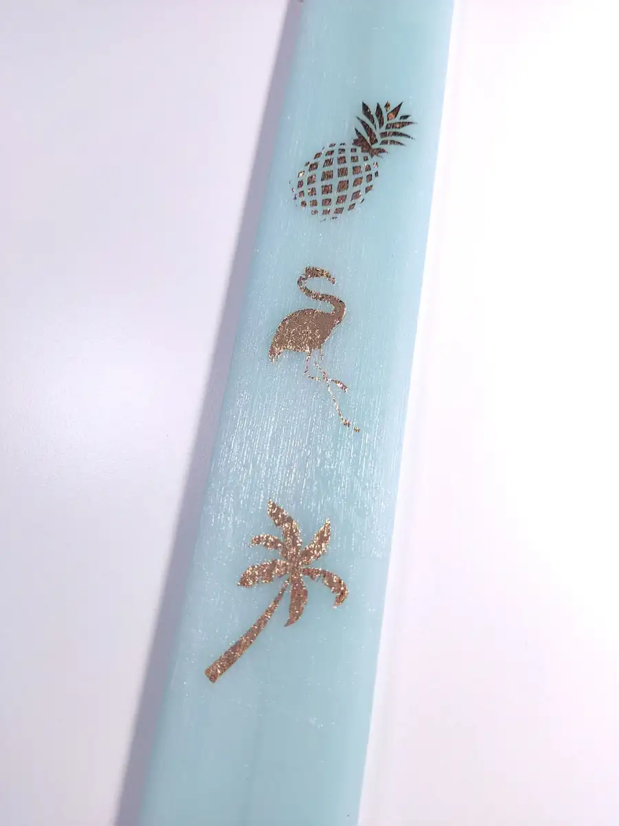 Λαμπάδα σιέλ με χρυσά σχέδια