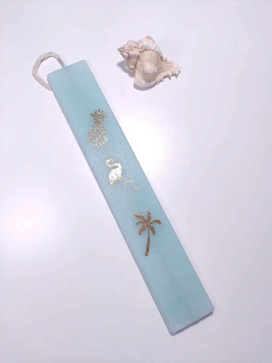 Λαμπάδα σιέλ με χρυσά σχέδια