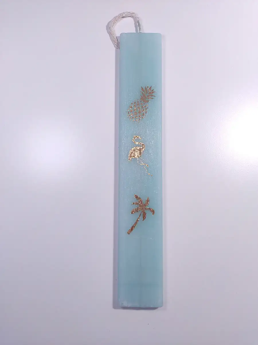 Λαμπάδα σιέλ με χρυσά σχέδια