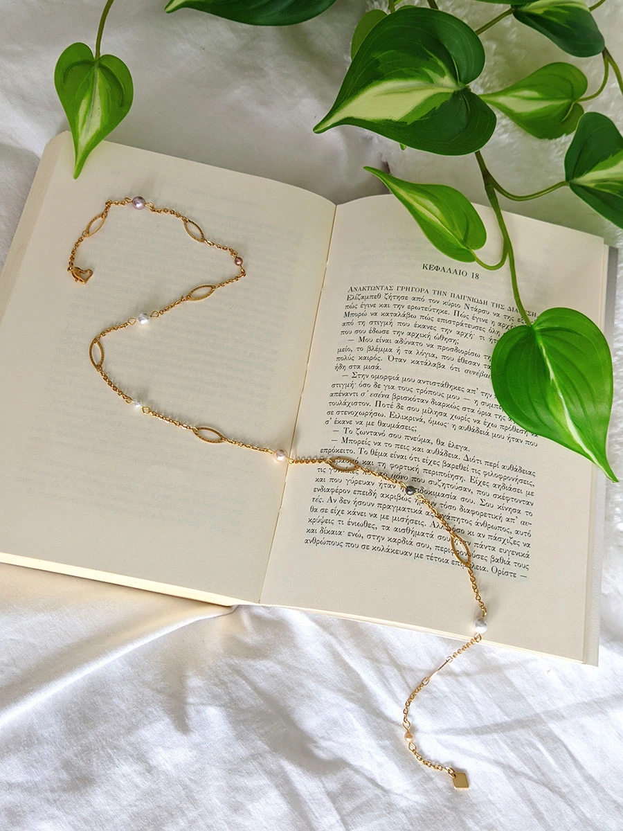 NECKLACE-0005 Αλυσίδα πολυμορφική ατσάλινη με φίλντισι