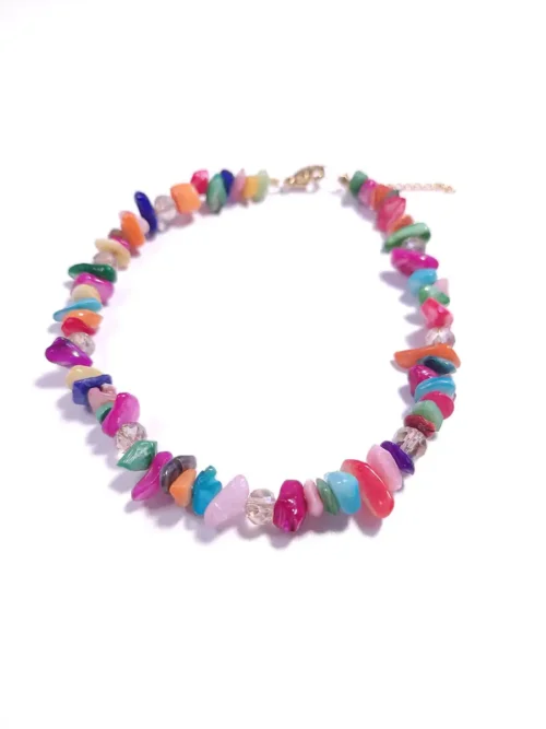 Βραχιόλι ποδιού πολύχρωμο με φίλντισι & κρύσταλλα