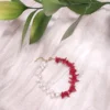 Βραχιόλι με λευκά μαργαριτάρια & κόκκινο κοράλλι