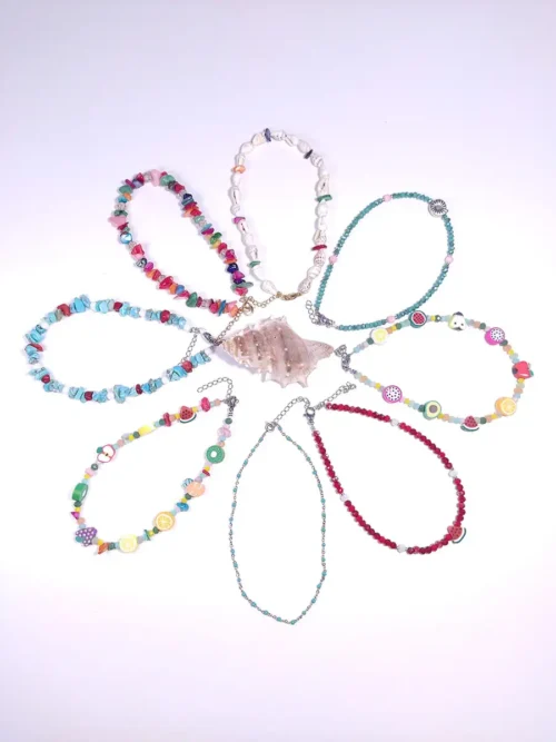 ANKLETS Βραχιόλι ποδιού με φρουτάκια fimo & κρύσταλλα