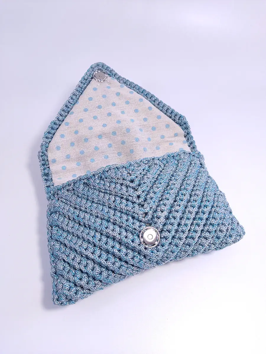 Τσάντα φάκελος με σχέδιο τρίγωνο σιέλ