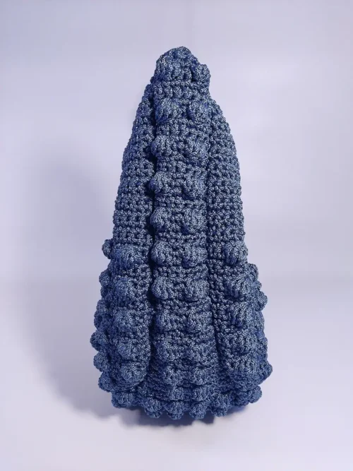 Μεγάλη Χειροποίητη Πλεκτή Τσάντα Bubble σε Μπλε Απόχρωση με Ακρυλική Αλυσίδα | CHRISARTI