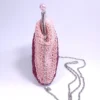 BAG-0024 (3) Χειροποίητο Πλεκτό Ροζ Τσαντάκι με Αλυσίδα και Vintage Μεταλλικό Κούμπωμα | CHRISARTI