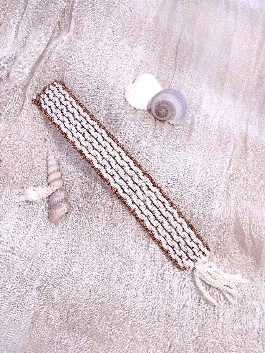 Σελιδοδείκτης πλεκτός καφέ μπεζ