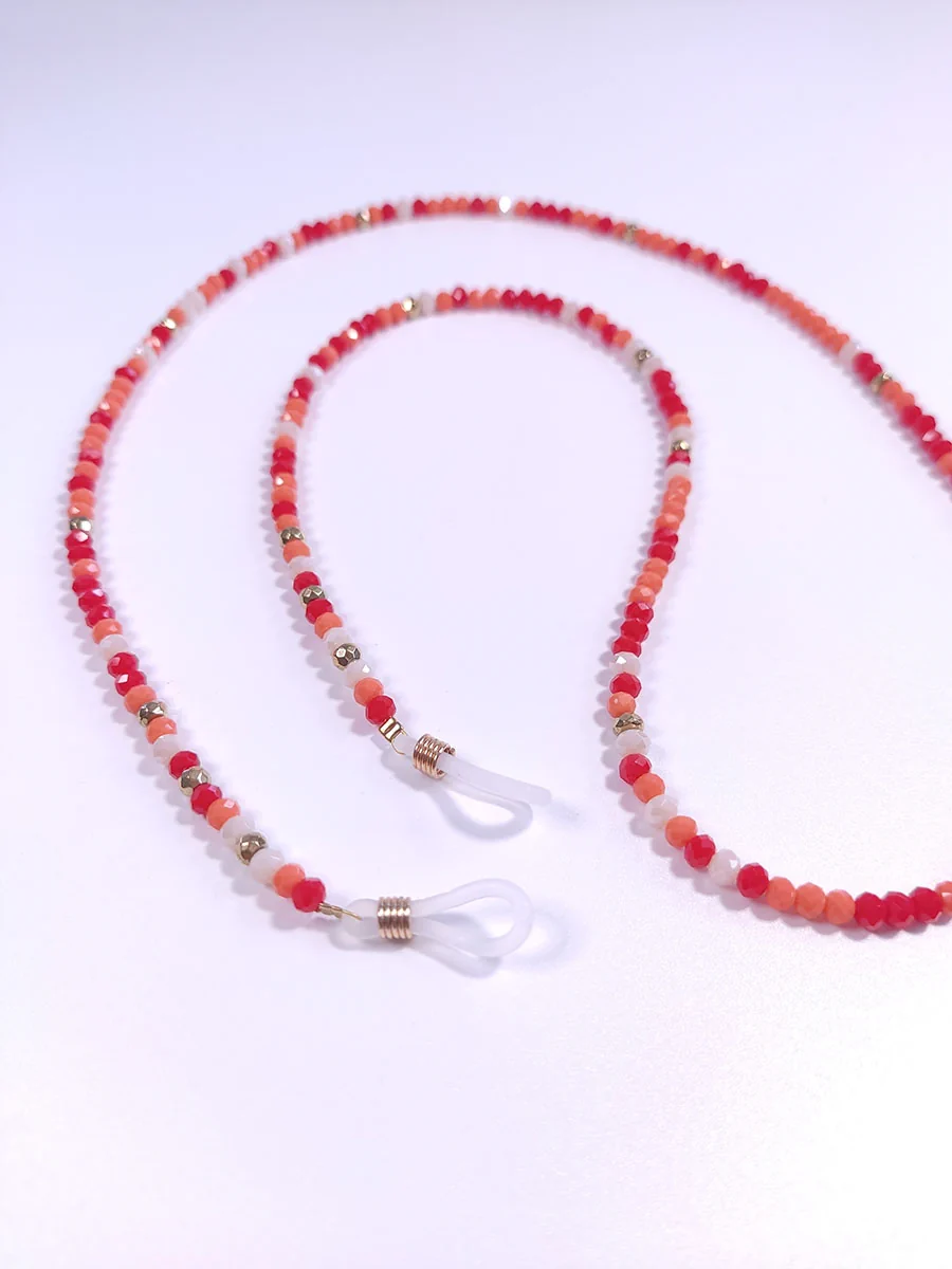 Αλυσίδα γυαλιών με κοραλί κρύσταλλα