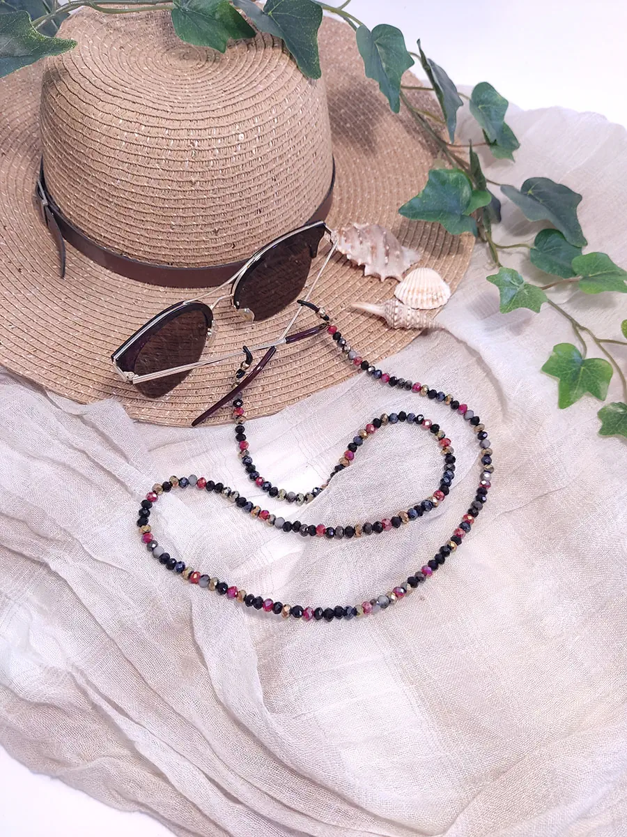 Αλυσίδα γυαλιών με μαύρα κρύσταλλα