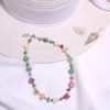 NECKLACE-0034 Κολιέ τσόκερ με φρουτάκια fimo & κρύσταλλα