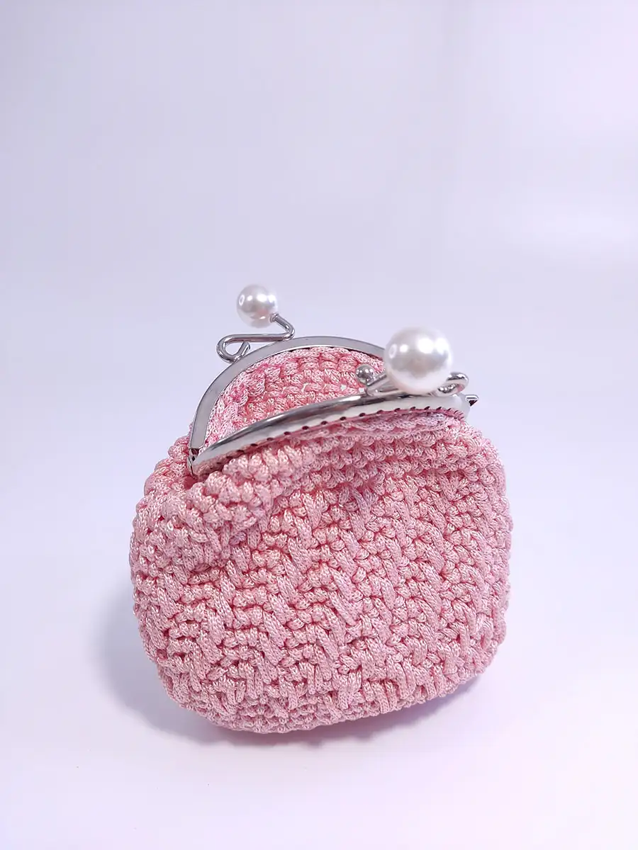 Πορτοφόλι μικρό με vintage κούμπωμα ροζ