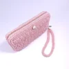 WALLET-0013 (1) Χειροποίητο Πλεκτό Πορτοφόλι με Φερμουάρ και Λουράκι σε Ροζ Απόχρωση | CHRISARTI