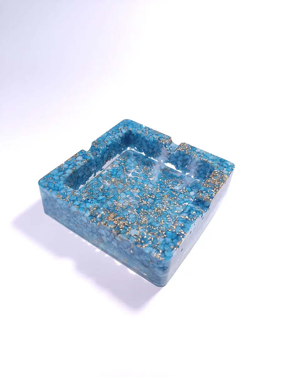 ASHTRAY-0002 (2) Τασάκι τετράγωνο τιρκουάζ