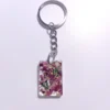 KEYCHAIN-0003 (1) Μπρελόκ ορθογώνιο μικρό με πέταλα λουλουδιών