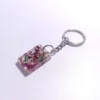 KEYCHAIN-0003 (2) Μπρελόκ ορθογώνιο μικρό με πέταλα λουλουδιών