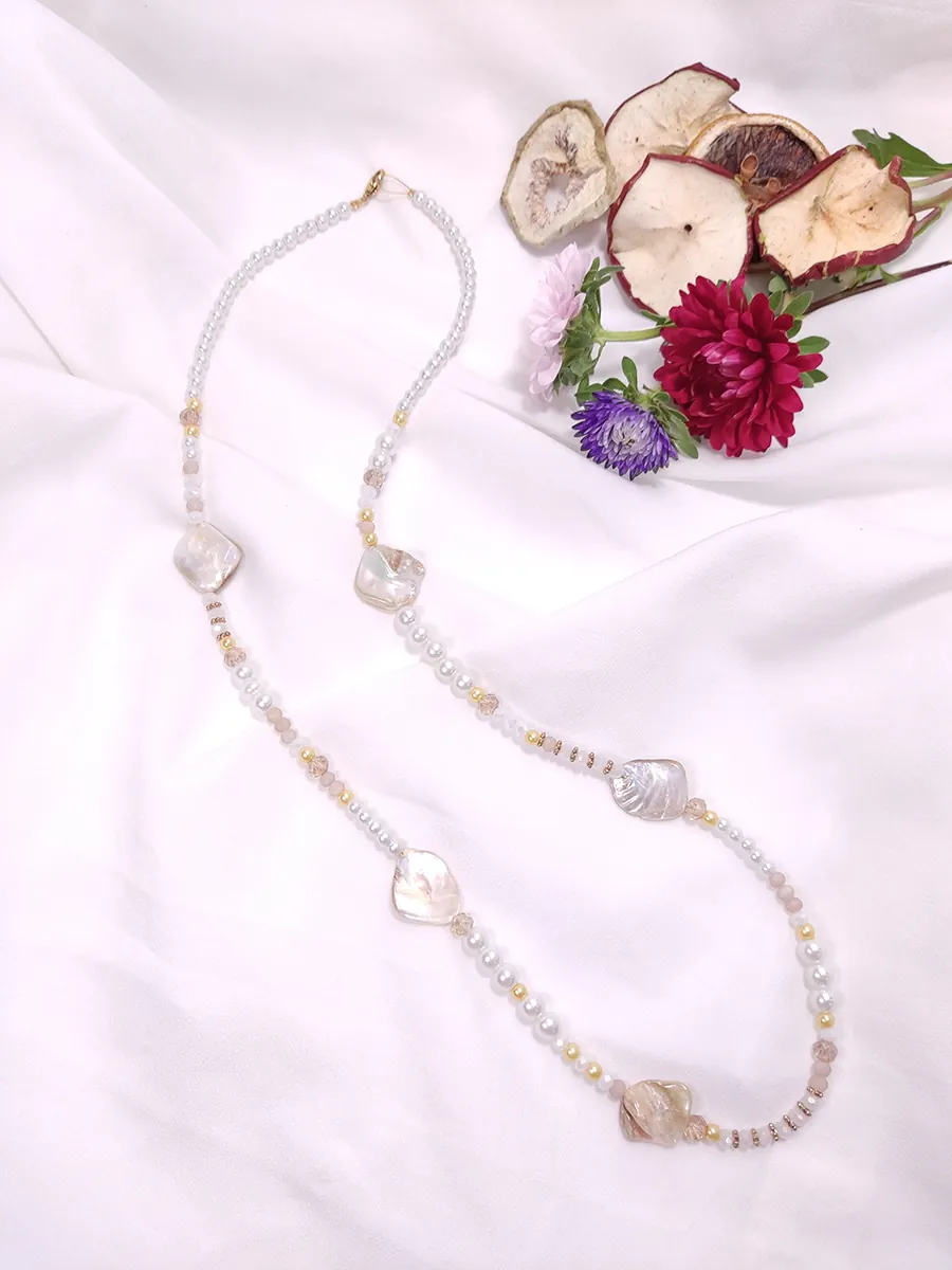 Κολιέ με ημιπολύτιμους λίθους & κρύσταλλα σε παστέλ αποχρώσεις