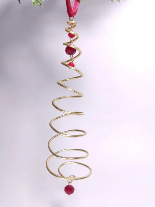 Στολίδι στριφογυριστό δεντράκι χρυσό χειροποίητο