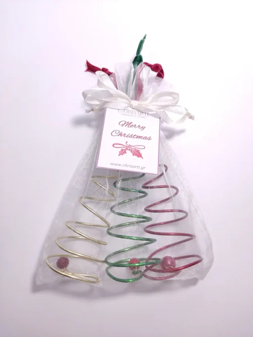 XMAS-0023 (1) Σετ δώρου 3τεμ στριφογυριστά δεντράκια χειροποίητα