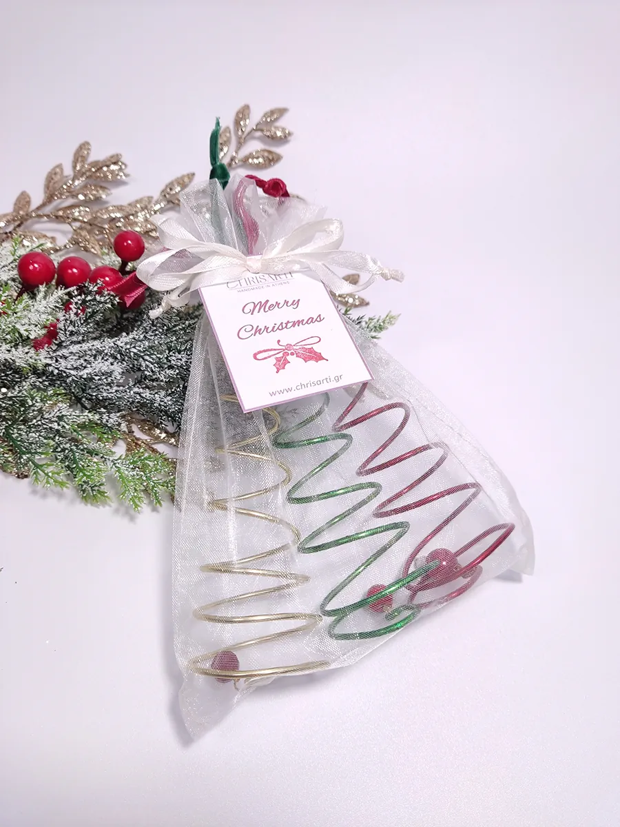 Σετ δώρου 3τεμ στριφογυριστά δεντράκια χειροποίητα