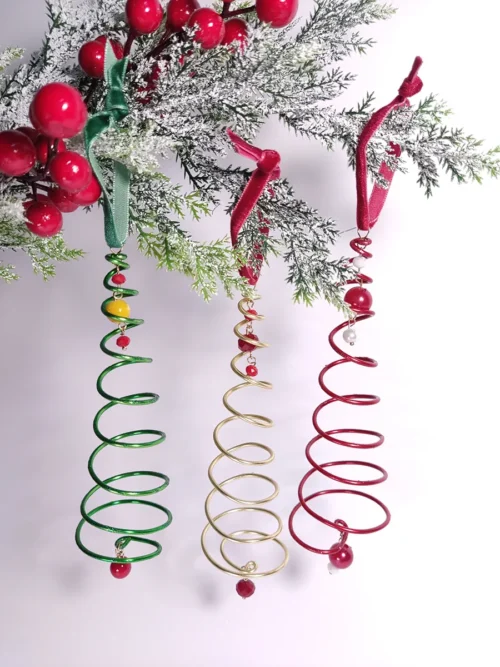 XMAS-0023 (9) Σετ δώρου 3τεμ στριφογυριστά δεντράκια χειροποίητα