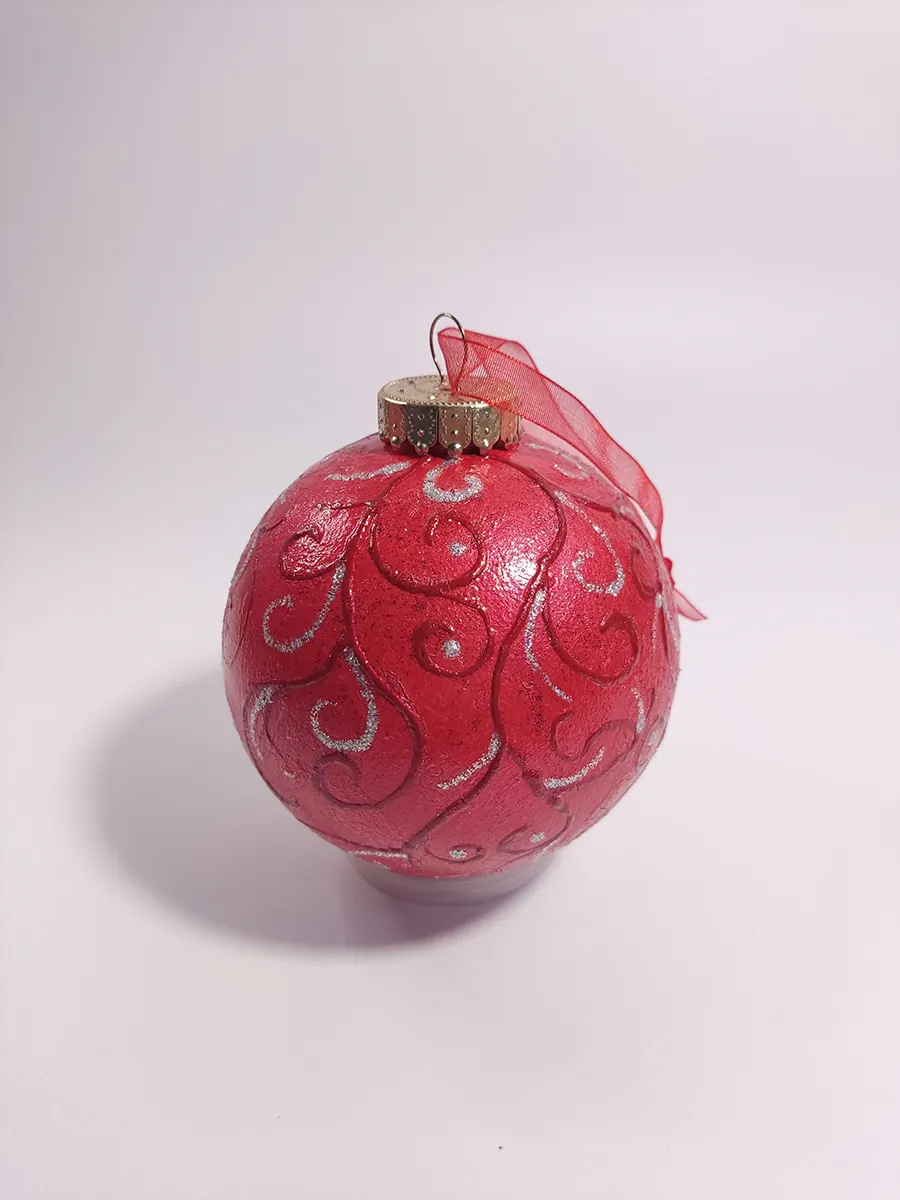 XMAS-0043 (6) Σετ 2 XMAS χειροποίητες μπάλες 10cm με vintage εικόνες