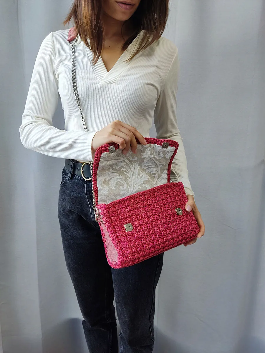 BAG-0006 (4) Χειροποίητη δερμάτινη τσάντα κοραλί