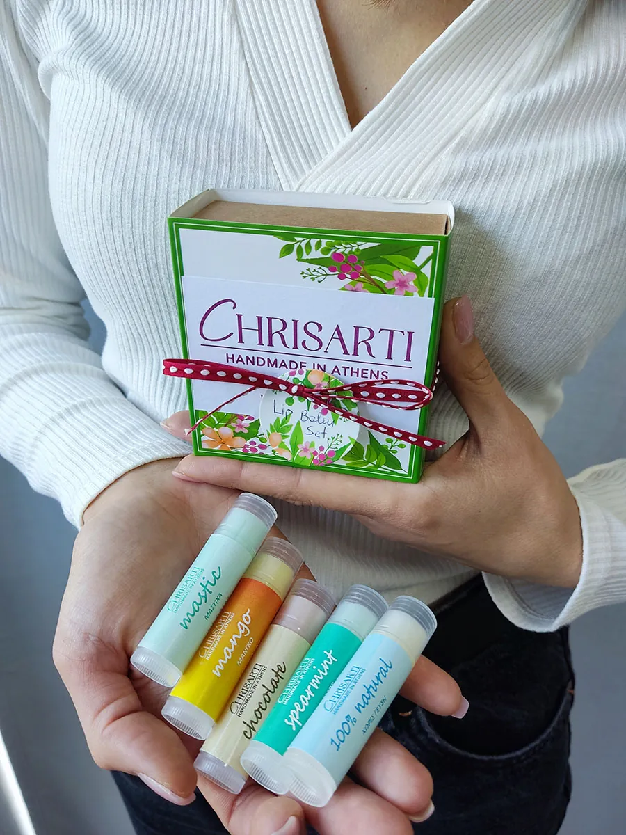 The Natural Kiss Collection - Σετ 5 Χειροποίητα Lip Balms από 100% Φυσικά Συστατικά | CHRISARTI