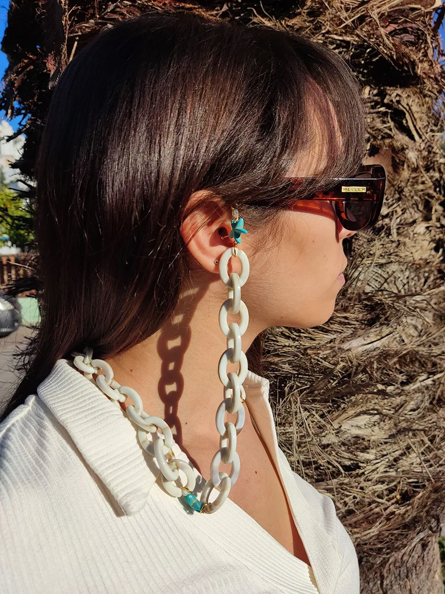 Αλυσίδα γυαλιών με ακρυλική αλυσίδα & αστερίες