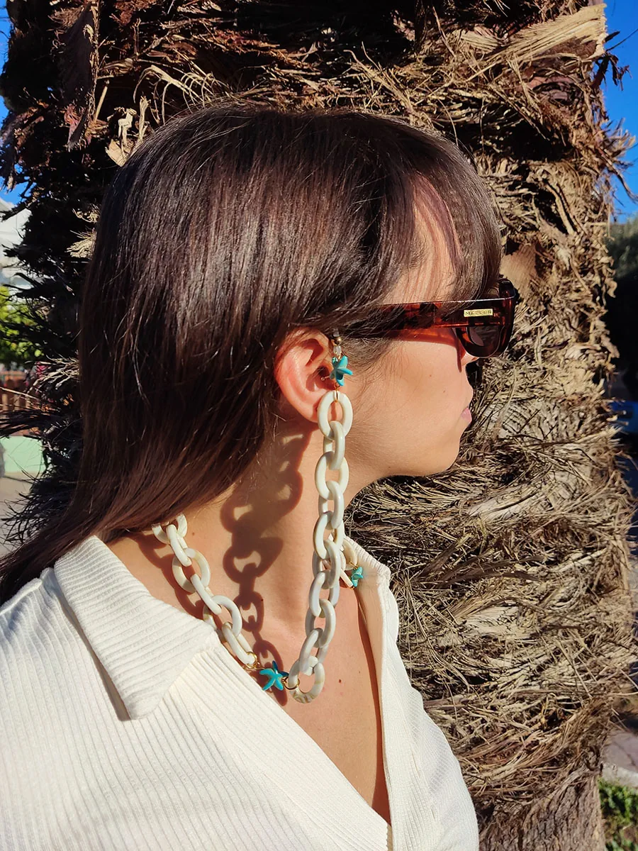 Αλυσίδα γυαλιών με ακρυλική αλυσίδα & αστερίες