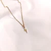 NECKLACE-0045 (1) Αλυσίδα ατσάλινη χρυσή με κεραυνό