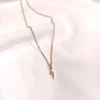 NECKLACE-0045 (2) Αλυσίδα ατσάλινη χρυσή με κεραυνό