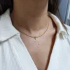 NECKLACE-0047 (1) Αλυσίδα ατσάλινη χρυσή με ημισέληνο