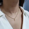 NECKLACE-0051 (2) Αλυσίδα ατσάλινη χρυσή με σταυρό