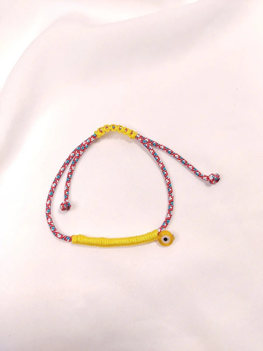 Βραχιόλι Μαρτάκι με κίτρινο κορδόνι & ματάκι