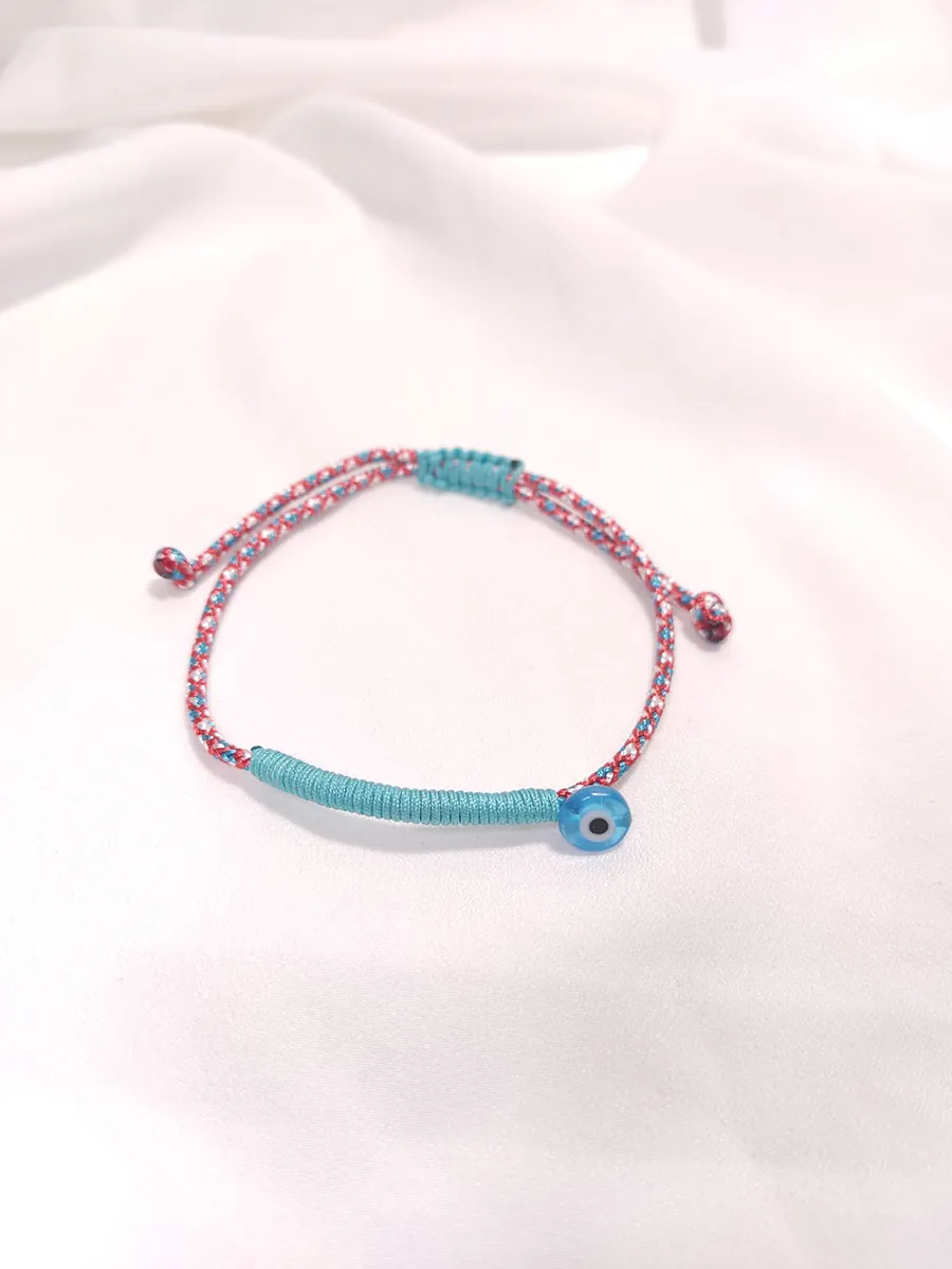 Βραχιόλι Μαρτάκι με γαλάζιο κορδόνι & ματάκι