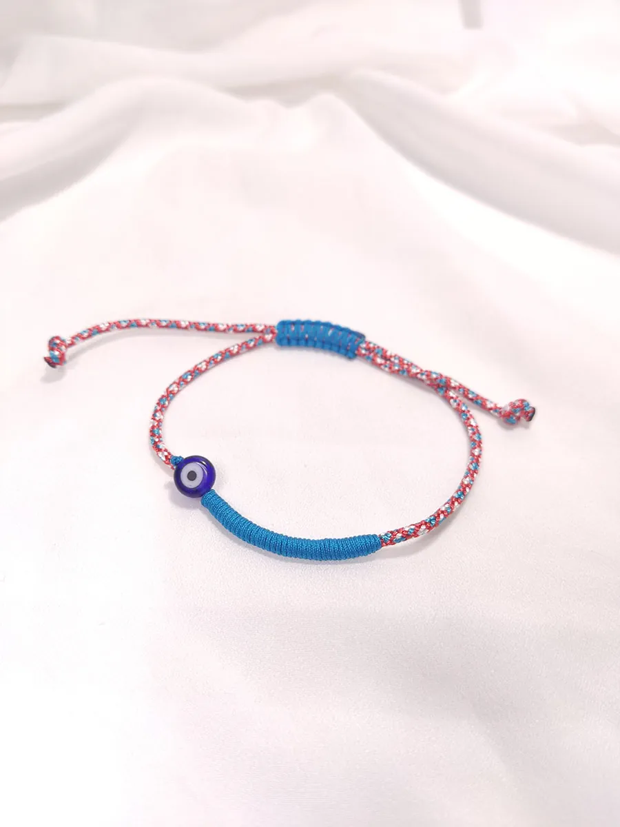 Βραχιόλι Μαρτάκι με τιρκουάζ κορδόνι & ματάκι