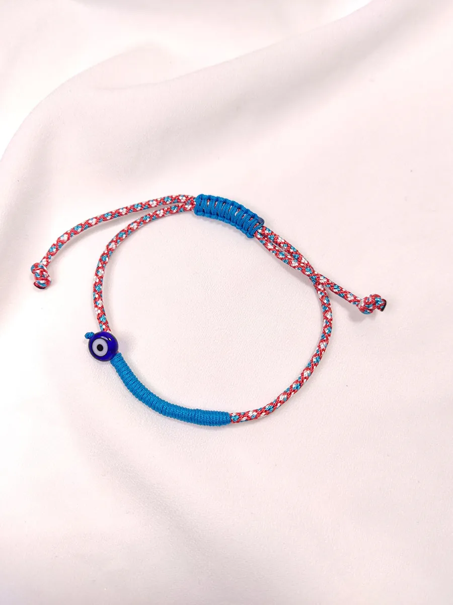 Βραχιόλι Μαρτάκι με τιρκουάζ κορδόνι & ματάκι