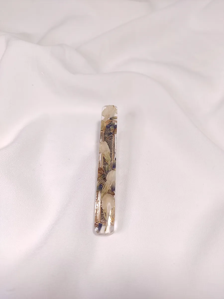 Κλιπ μαλλιών λεπτό με ανθάκια από γιασεμί & λεβάντα