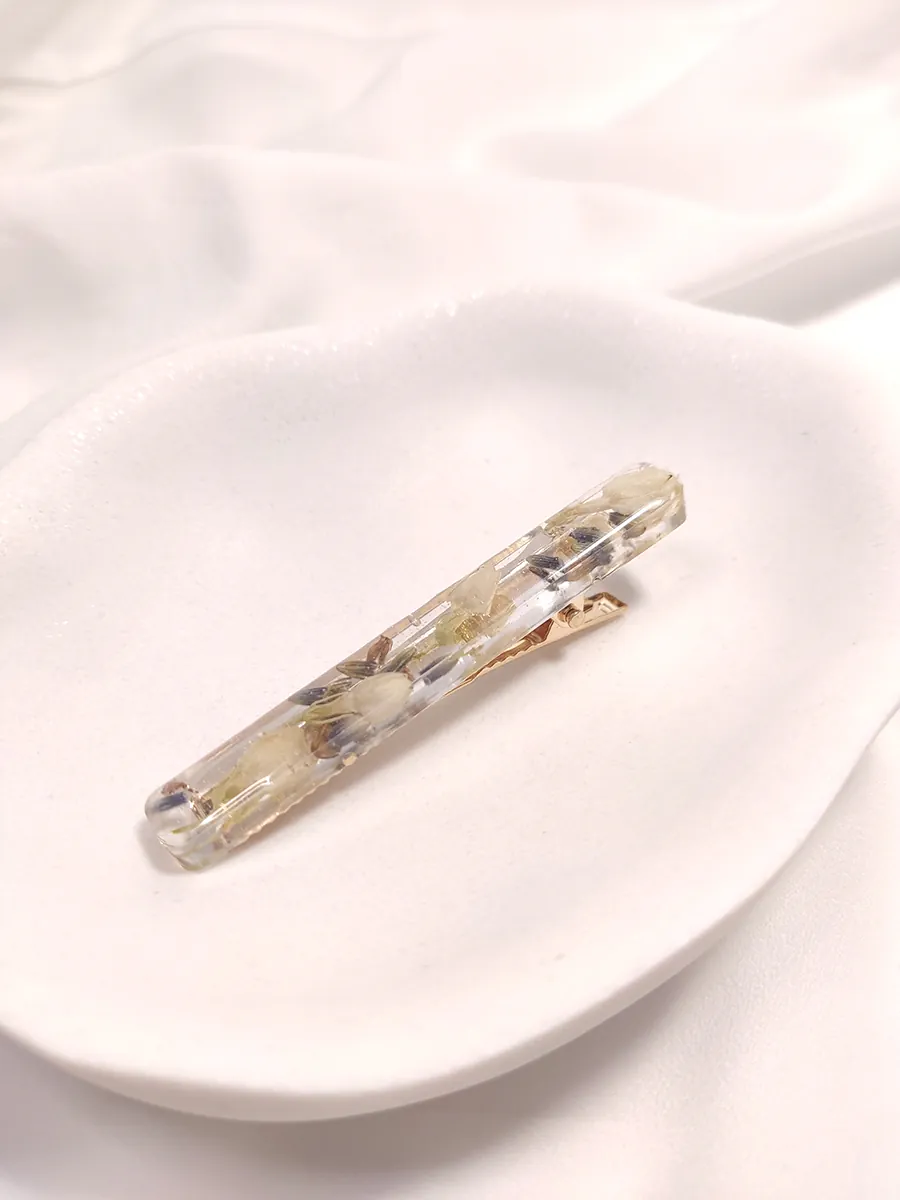 Κλιπ μαλλιών λεπτό με ανθάκια από γιασεμί & λεβάντα