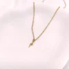 NECKLACE-0045 Αλυσίδα ατσάλινη χρυσή με κεραυνό