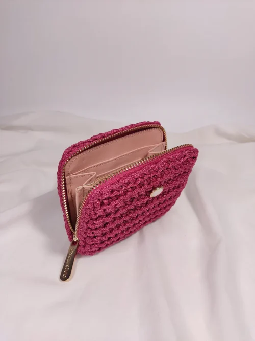 WALLET-0018 (7) Πορτοφόλι μικρό με 1 φερμουάρ φούξια